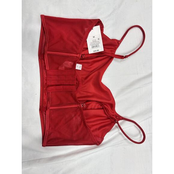 NWT Target Women's Red Satin Rhinestone Lingerie Corset Bra Top Auden Size M - Picture 3 of 8